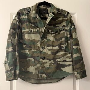 J. Crew Green Camo Shirt Jacket